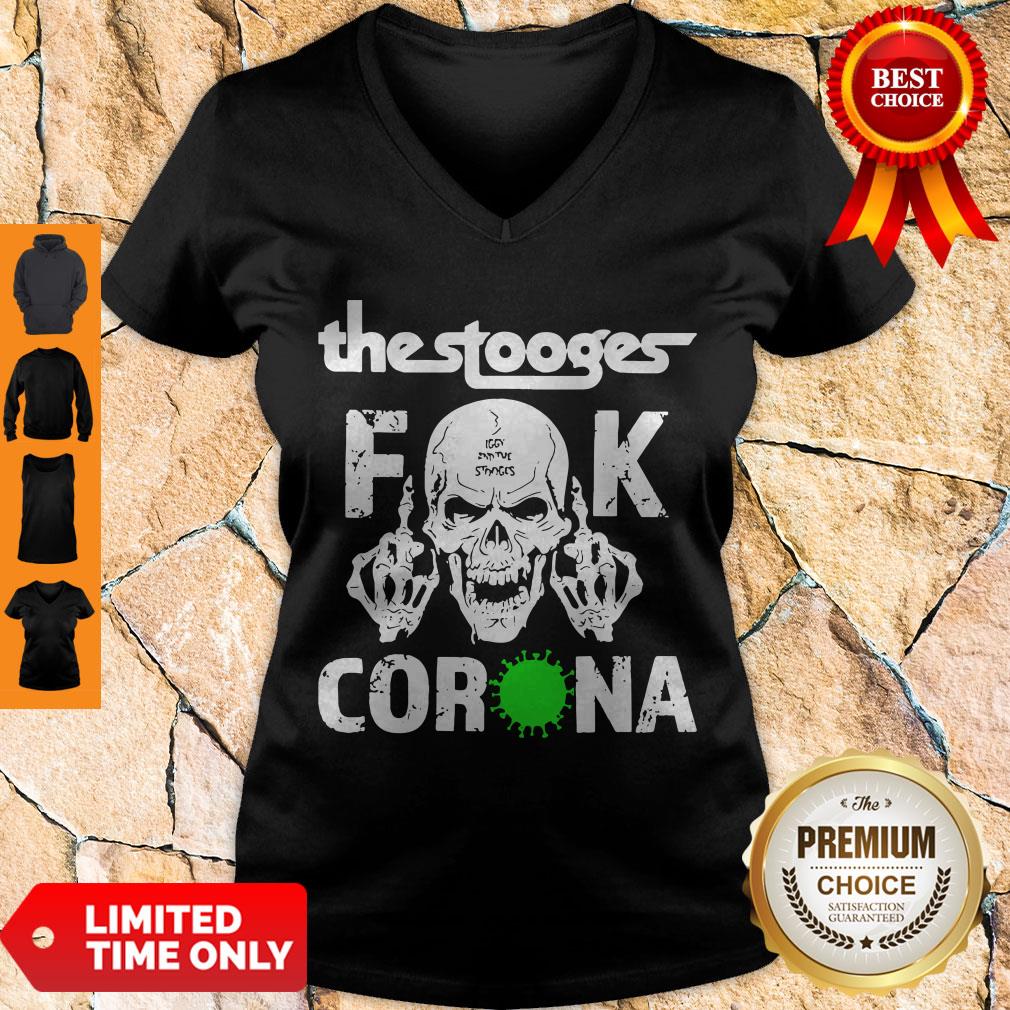 Top Skull The Stooges fuck corona shirt
