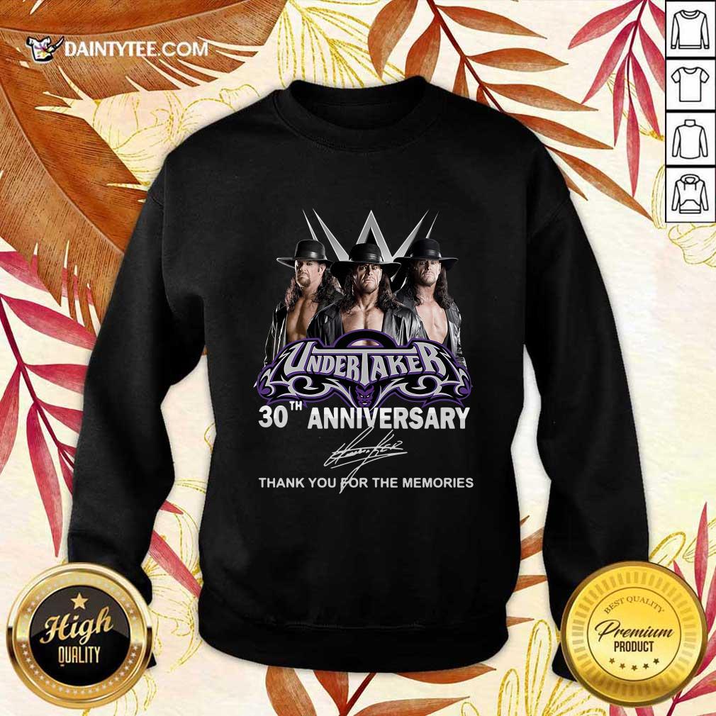 Top Undertaker 30th Anniversary Signature Thank You For The Memories Shirt