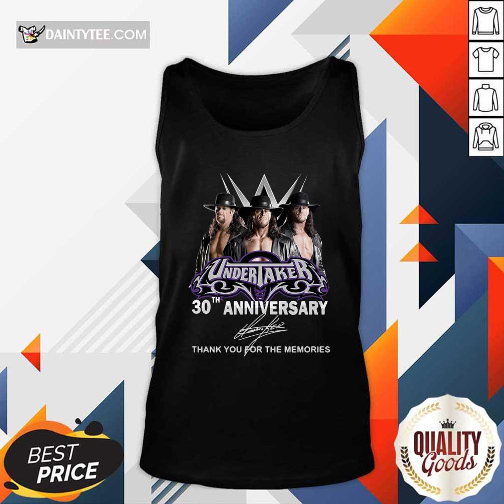 Top Undertaker 30th Anniversary Signature Thank You For The Memories Shirt