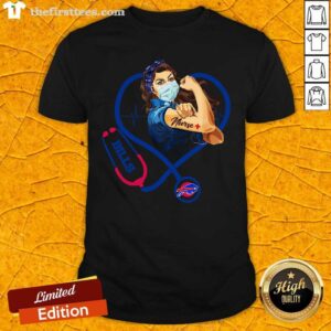 Pretty Strong Women Face Mask Tattoo Nurse Buffalo Bills Heartbeat Shirt
