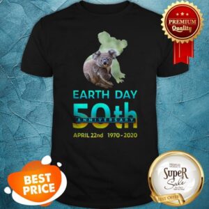 Koala Silhouette Earth Day 50th Anniversary April 22nd 1970-2020 Shirt