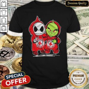 Baby Skeleton And Baby Grinch Boston Red Sox Shirt