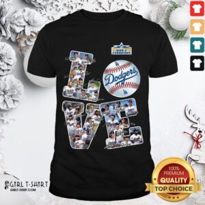 Huge Dodgers Football Team Signature Love Shirt