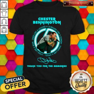 Top Chester Bennington Thank You For The Memories Signature Shirt