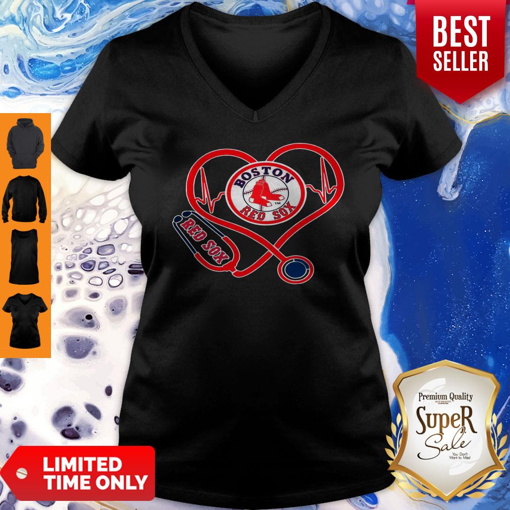 Nice Boston Red Sox Stethoscope Heart Shirt