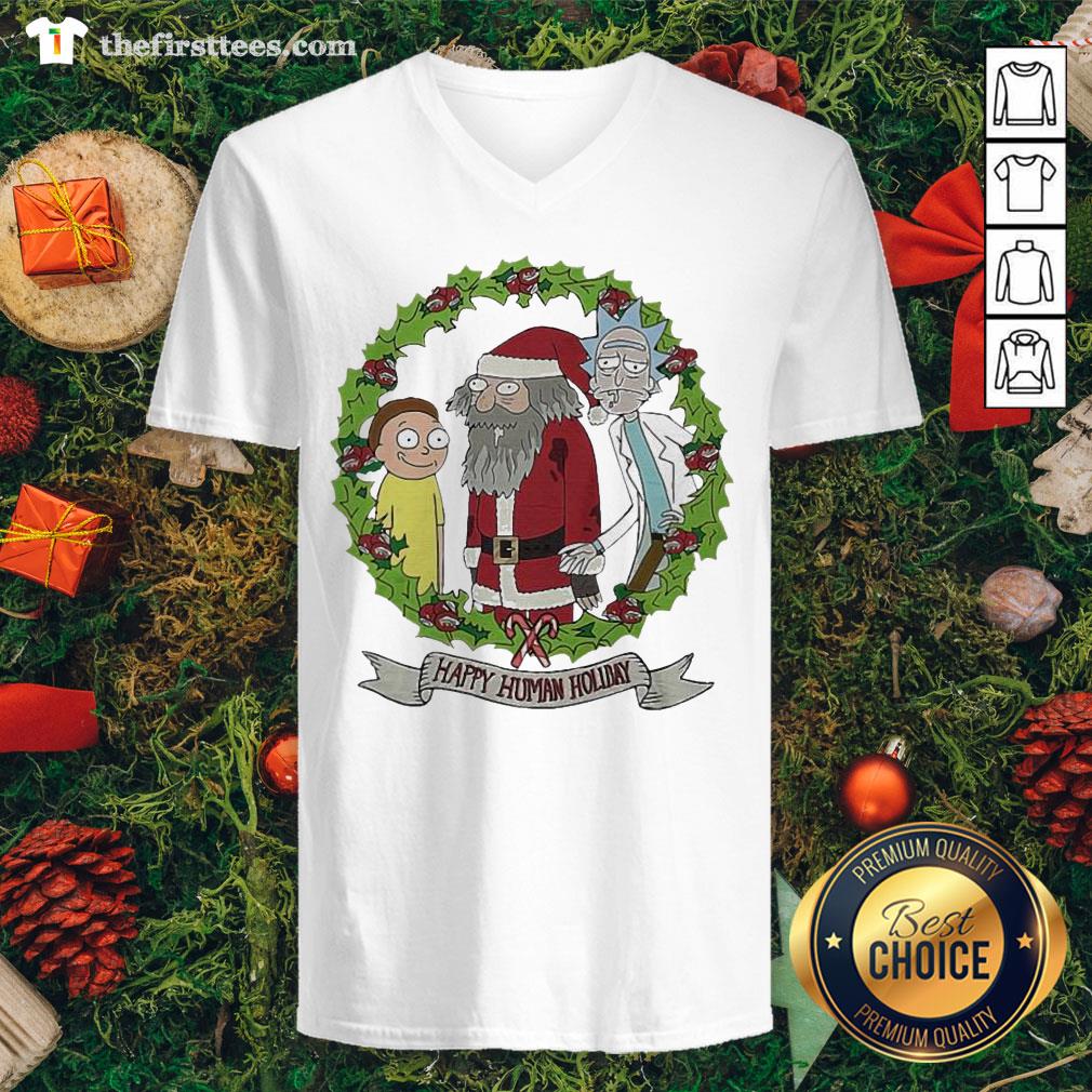Hot Rick And Morty Santa Happy Human Holiday Christmas Shirt