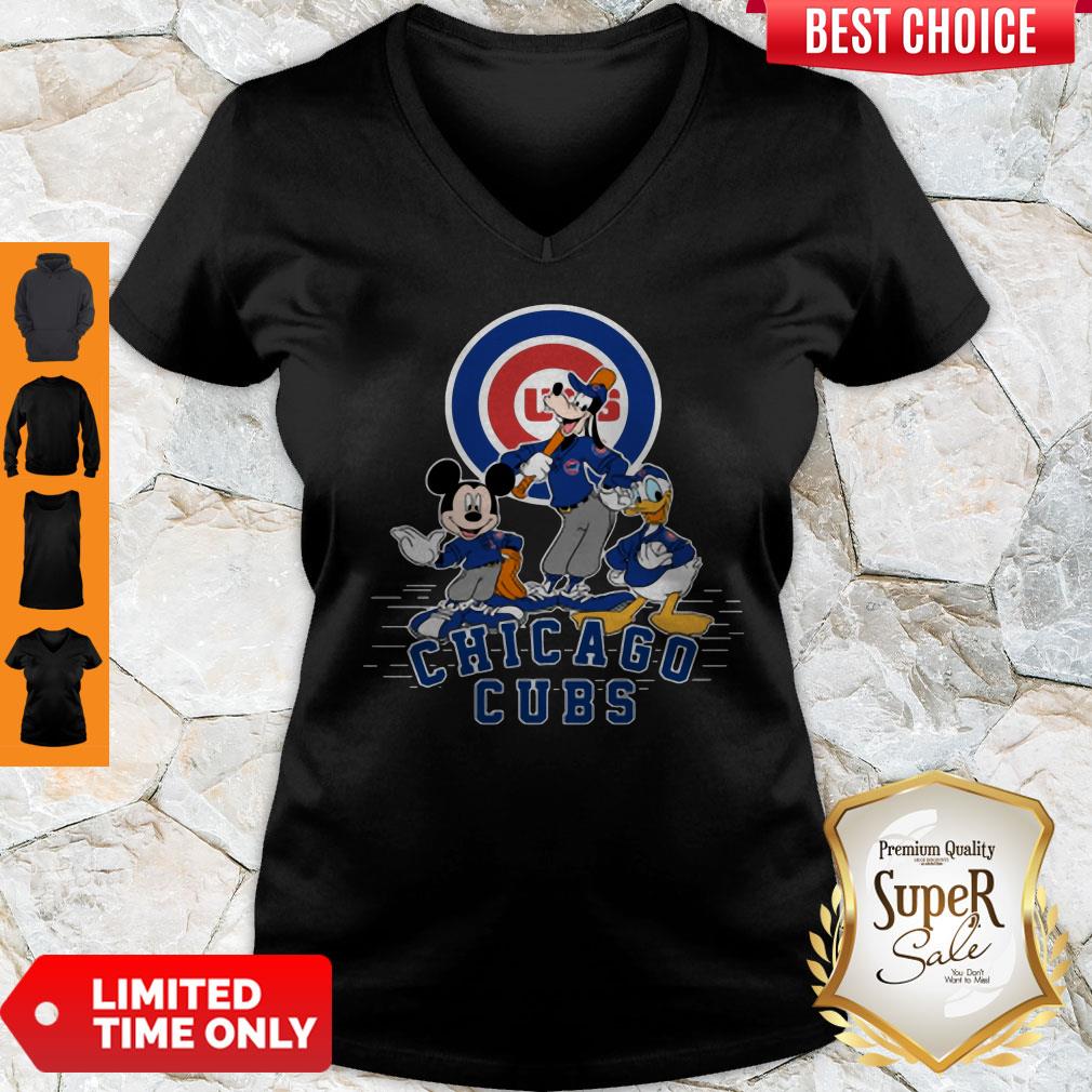 MLB Chicago Cubs Mickey Mouse Goofy And Donald Duck Baseball Shirt