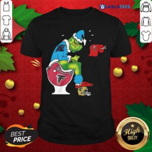 Nice The Grinch Carolina Panthers Shit On Toilet Atlanta Falcons And Other Teams Christmas Shirt