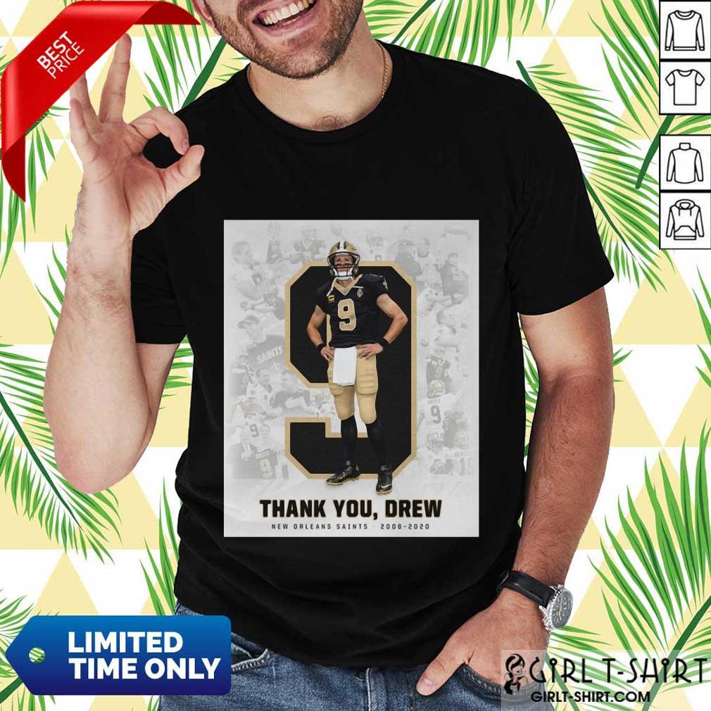 Vip 9 Drew Brees Thank You Orleans Shirt
