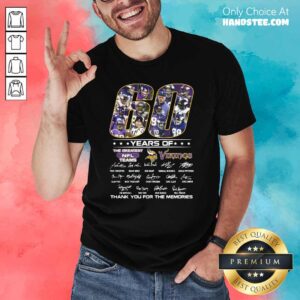 Great 60 Years Of The Greatest NFL Teams Vikings Shirt