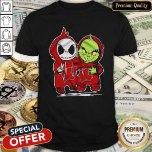 Baby Skeleton And Baby Grinch Wisconsin Badgers Shirt