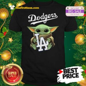 Monday Baby Yoda Hug Los Angeles Dodgers Star Wars Mandalorian Shirt