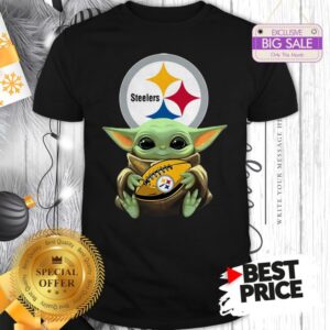 Official Star Wars Football Baby Yoda Hug Pittsburgh Steelers Shirt