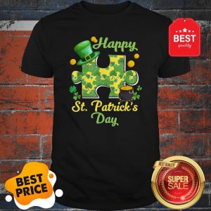Autism Puzzle Wearing Laprechaun Hat St Patricks Day Gift Shirt