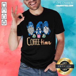 Gnome Cute Tonttu Blue Coffee Time Shirt