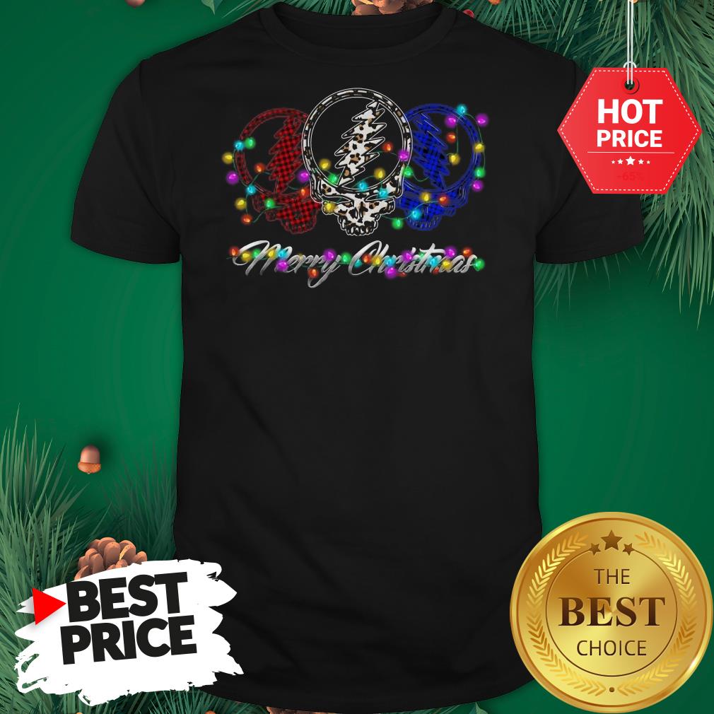Official Grateful Dead Leopard Buffalo Plaid Merry Christmas Shirt