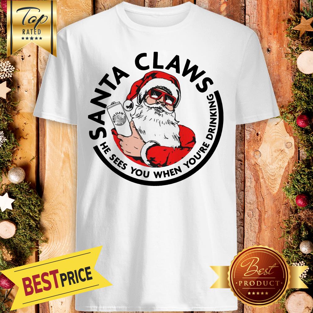 Official Santa Claws He Sees You When You’re Drinking Shirt