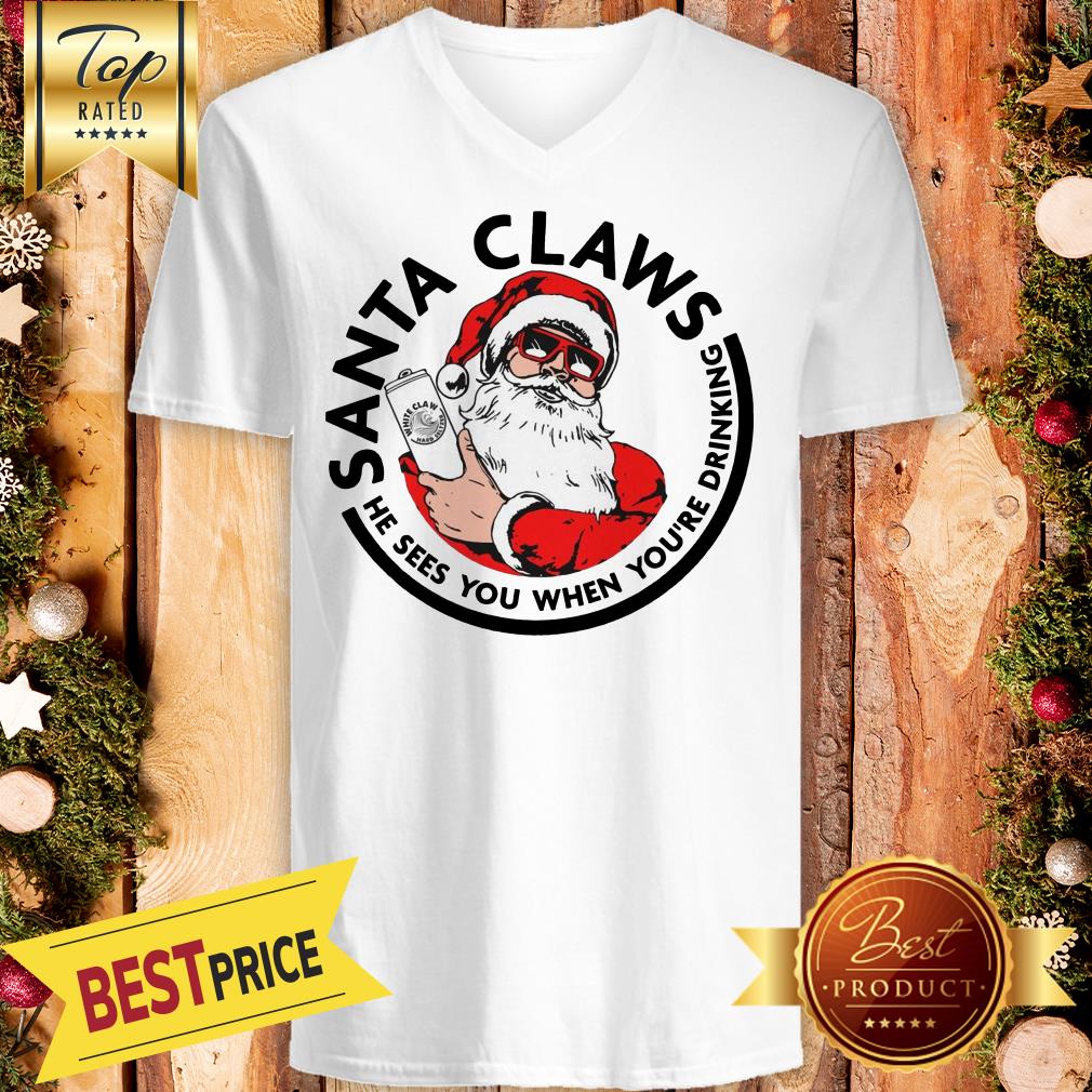 Official Santa Claws He Sees You When You’re Drinking Shirt