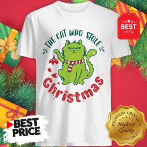 Pretty The Cat Who Stole Christmas Holiday Purresents Cartoon Funny Shirt