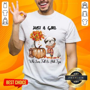 Just A Girl Who Loves Fall And Shih Tzu Shirt