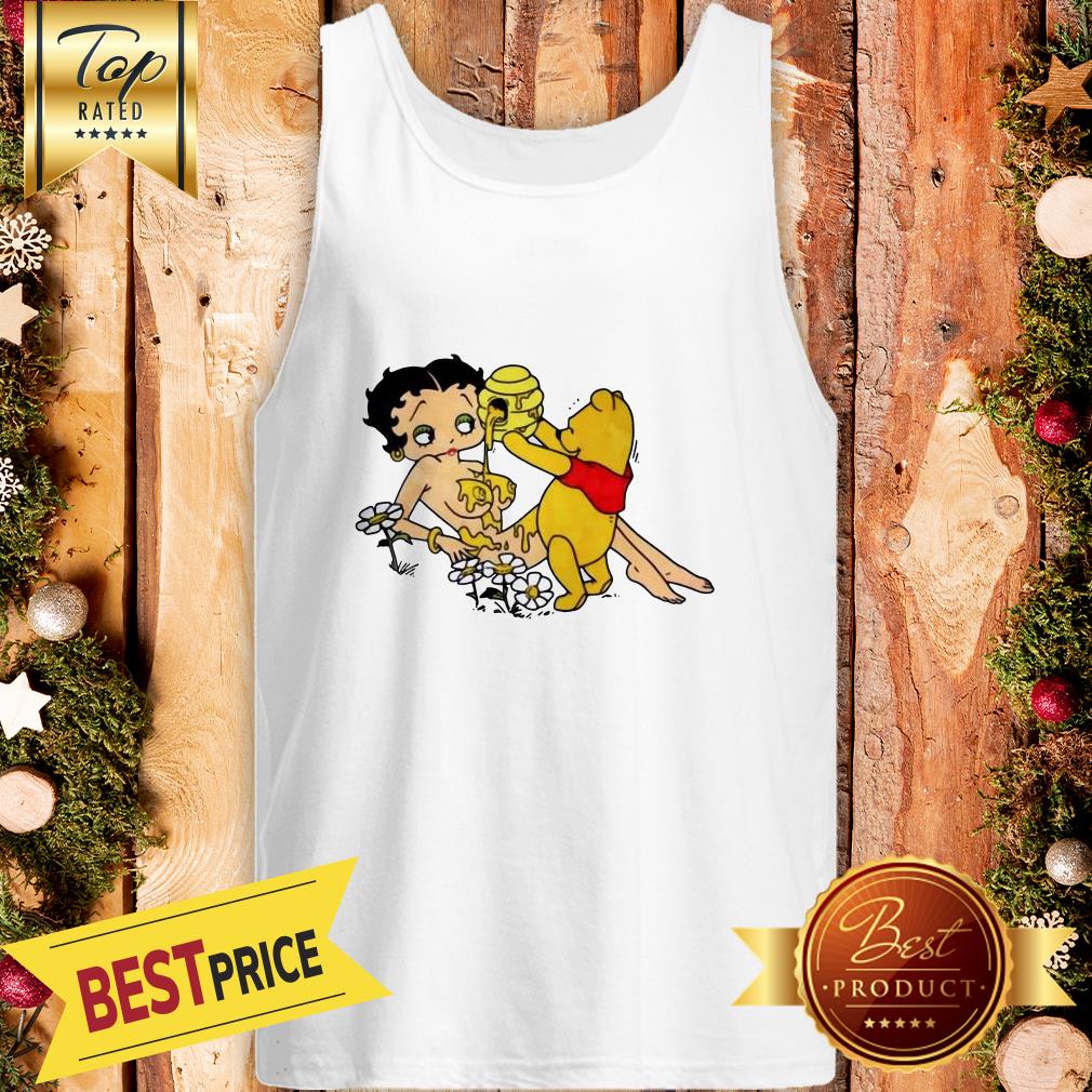 Winnie The Pooh Pouring Honey On Betty Boop Shirt