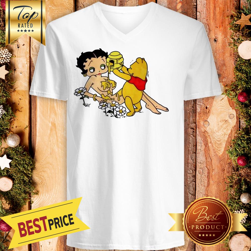 Winnie The Pooh Pouring Honey On Betty Boop Shirt