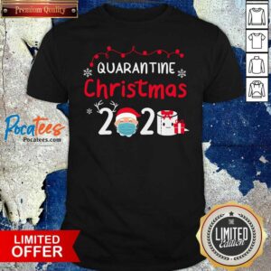 Quarantine Christmas 2020 Santa Claus Face Mask Toilet Paper Gift Shirt