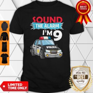 Birthday Boy 9 Years Old Kids Police Car Policeman Cop Shirt