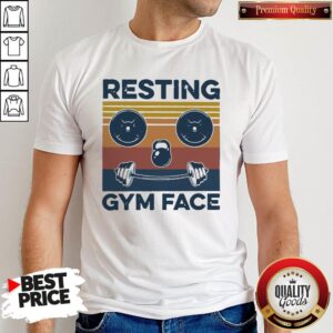 Funny Resting Gym Face Vintage Fitness Shirt