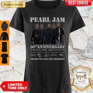 Funny Pearl Jam 30th Anniversary 1990 2020 Signatures Thank You For The Memories Shirt