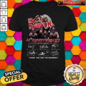 Iron Maiden 45th Anniversary Thank You For The Memories Signatures Shirt