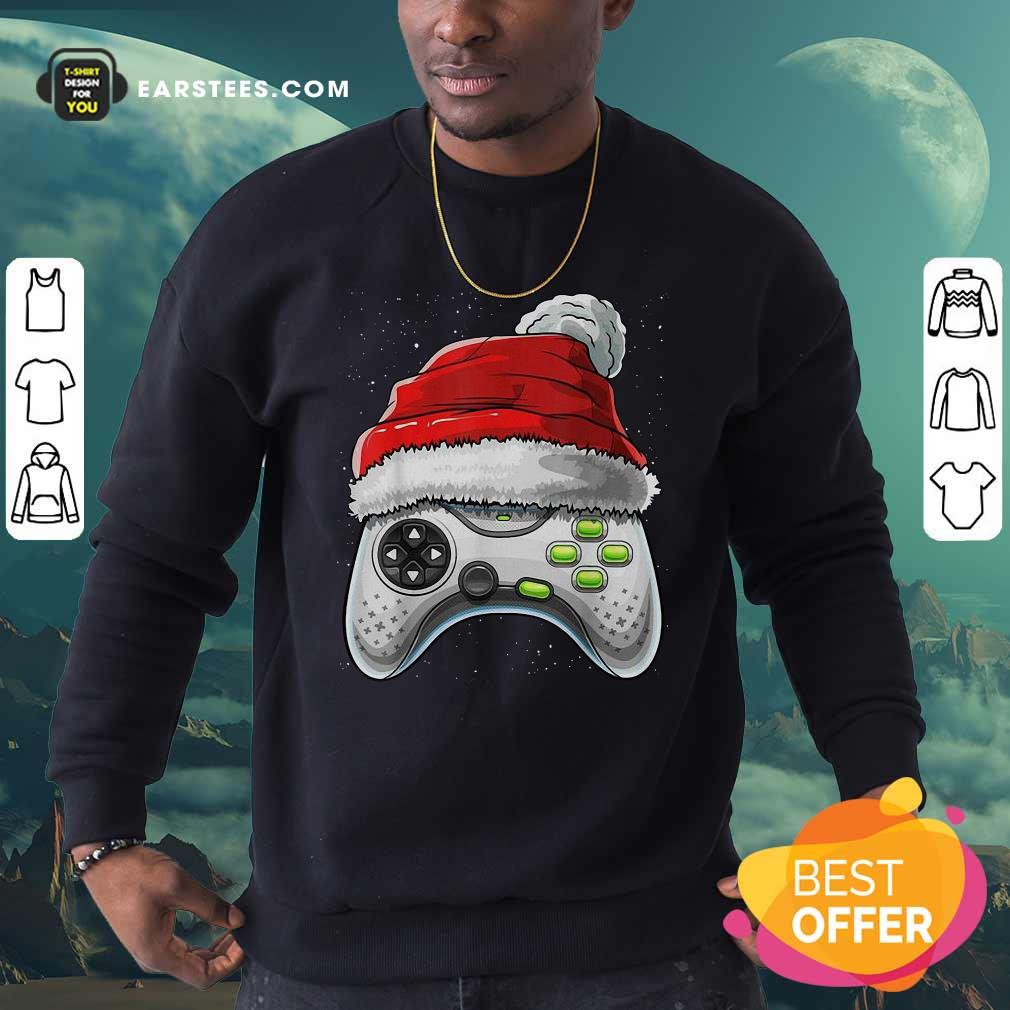 Awesome Video Game Controller Santa Hat Christmas Shirt
