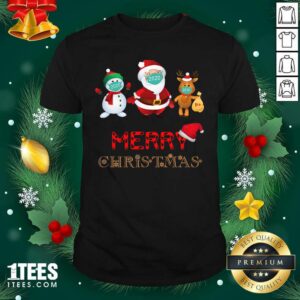 Good Merry Christmas 2020 Quarantine Santa Reindeer Wear Mask Holiday Shirt