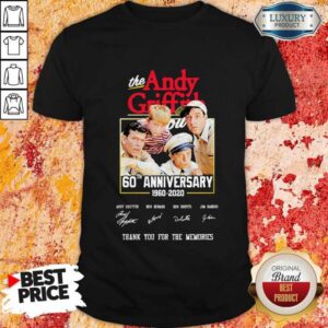 The Andy Griffith Anniversary 1960 2020 Thank You For The Memories Signatures Shirt