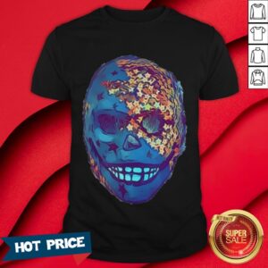 Day Of The Dead Dia De Muertos Cool Sugar Skull Mexican Portrait Black And Gold Shirt