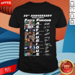 20th Anniversary 2001 2021 Fast And Furious Paul Walker Vin Diesel Dwayne Johnson Signatures Shirt