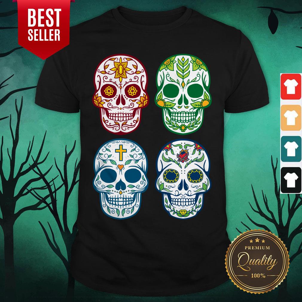 Sugar Skull Color Day Of Dead Dia De Muertos Shirt