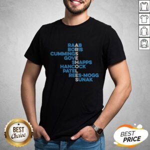 Raab Boris Cummings Gove Shapps Hancock Patel Reesmogg Sunak Shirt
