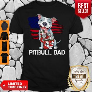 Funny Pitbull Dad Beer American Flag Shirt