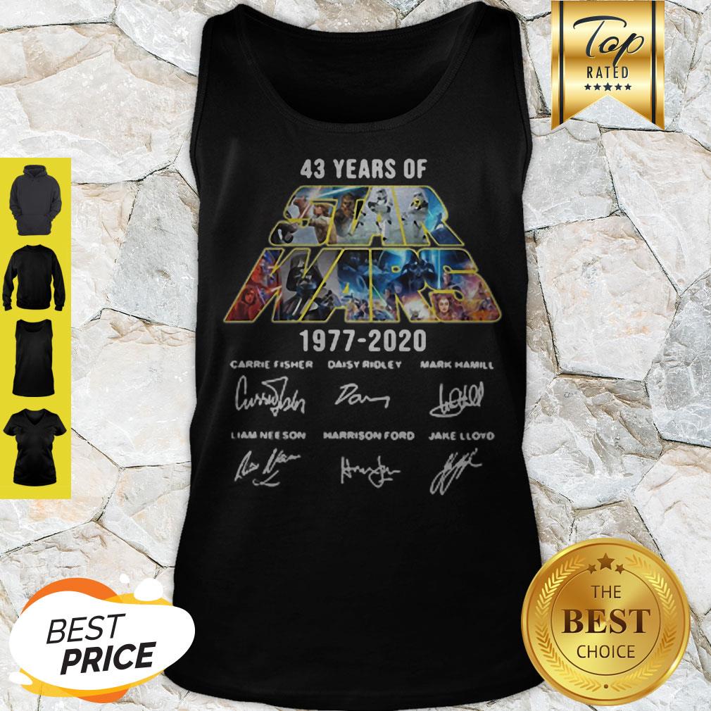 43 Years Of Star Wars 1977-2020 Signatures Carrie Fisher Shirt