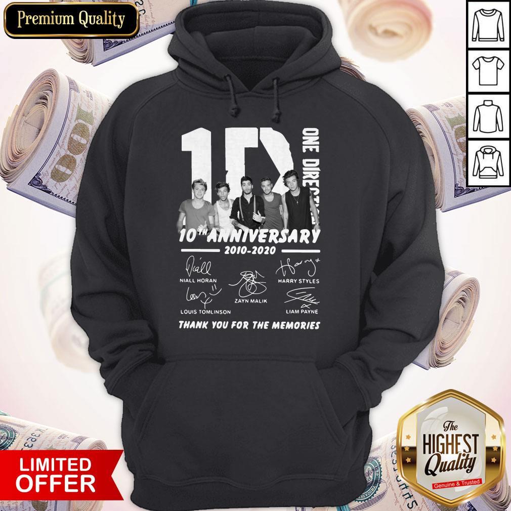 1D One Direction 10th Anniversary 2010 2020 Thank You For The Memories Shirt