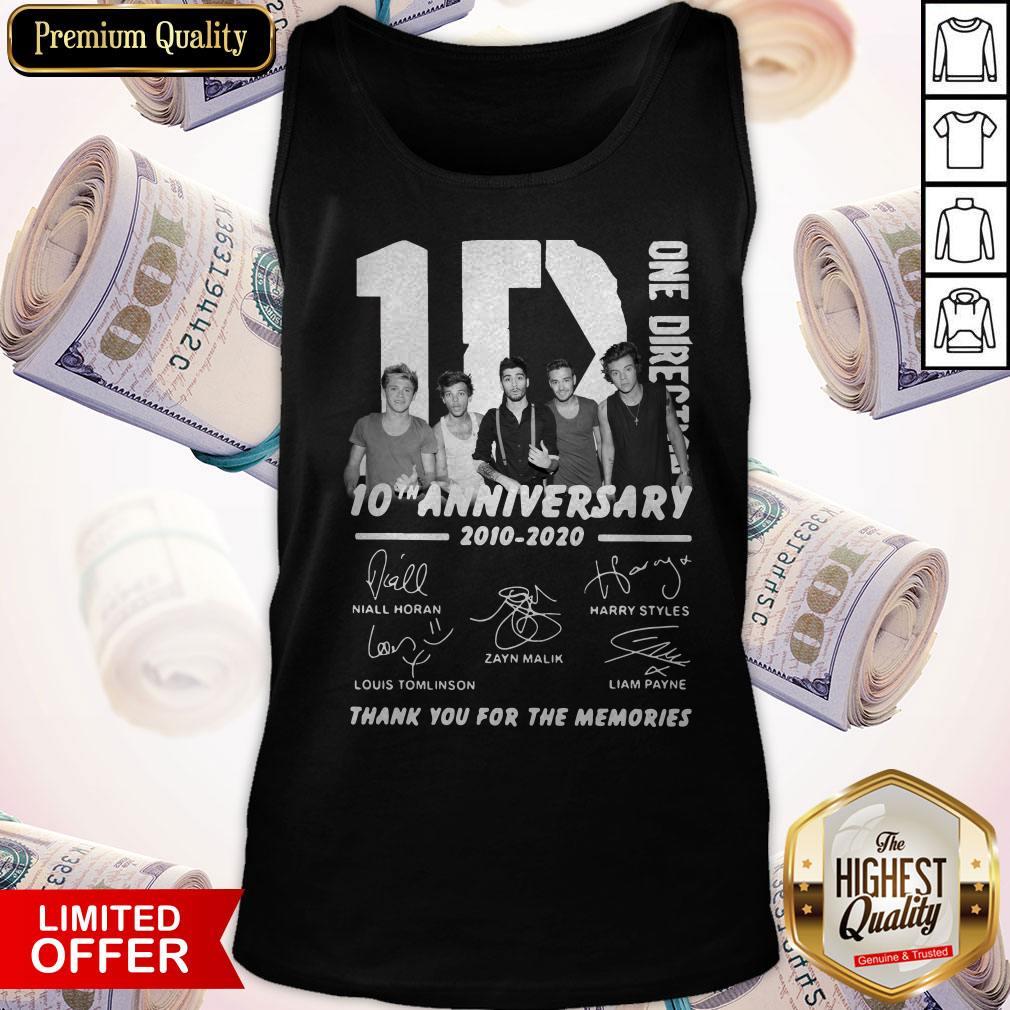 1D One Direction 10th Anniversary 2010 2020 Thank You For The Memories Shirt