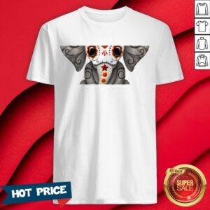 Red Sugar Skull Elephant Day Of Dead Dia De Los Muertos Shirt