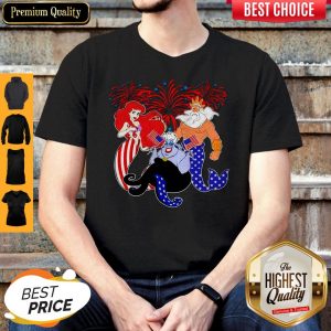 Top The Little Mermaid Happy The 4th Of July America Shirt