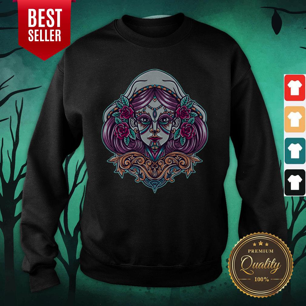 Sugar Skull Woman Day Dead Dia De Muertos Mexican Holiday Shirt