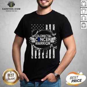 Awesome Colorectal Cancer Survivor Learning CRC Warrior American Flag Shirt