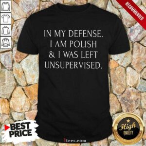 In My Defense I Am Polish And I Was Left Unsupervised Shirt
