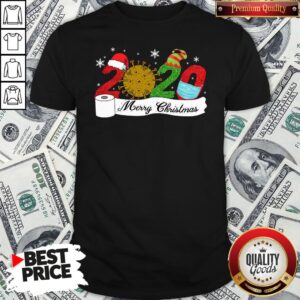 Premium 2020 Face Mask Coronavirus Toilet Paper Merry Christmas Shirt
