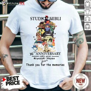 Top Studio Ghibli 36th Anniversary 1985 2021 Miyazaki Hayao Signature Thank You For The Memories Shirt