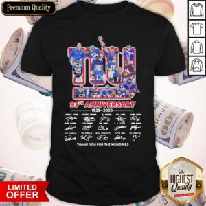 New York Yankee 95th Anniversary 1925 2020 Thank You For The Memories Signatures Shirt